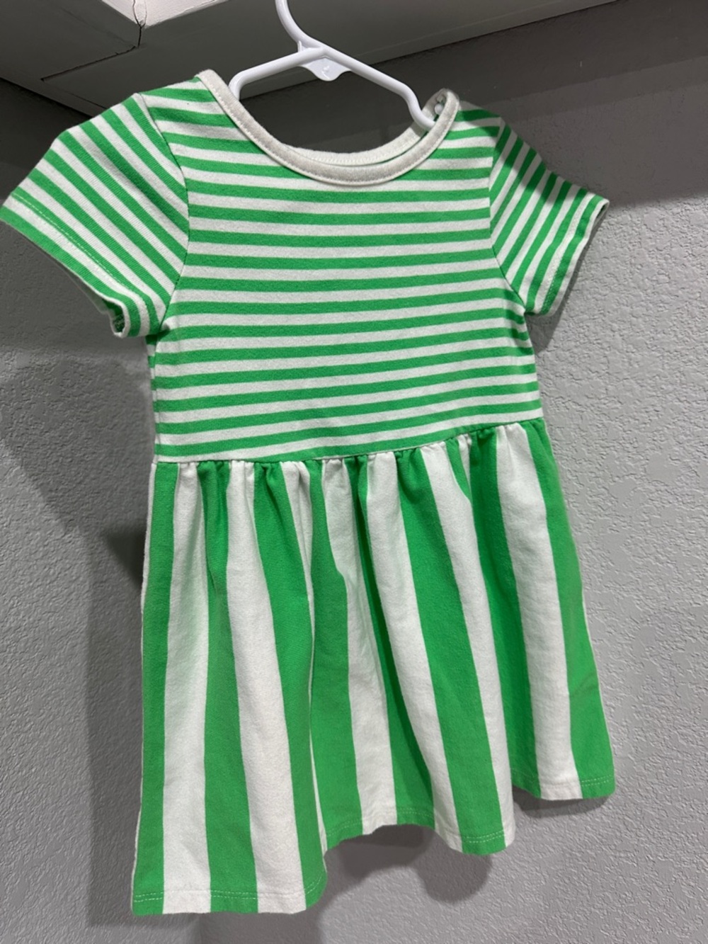 Cat & Jack Green and White Striped Toddler Dress